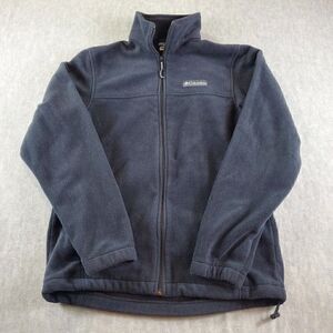 Columbia Jacket Mens Small Black Soft Fleece Outdoor Full Zip